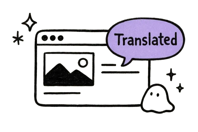 A screenshot with UI text translated and the picture untouched