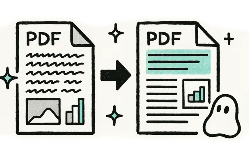 A PDF and its translation side by side with identical page layout