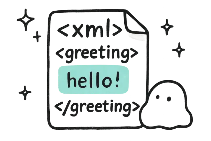 An XML file with tags preserved and text content translated
